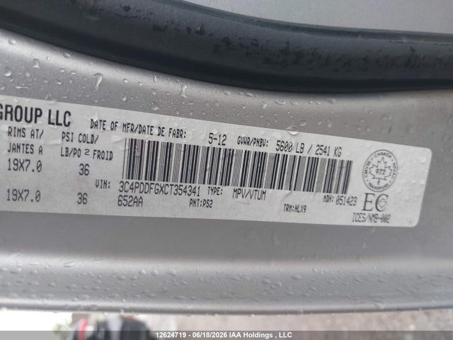 Продажа на аукционе авто 2012 Dodge Journey R/t, vin: 3C4PDDFGXCT354341, номер лота: 12624719
