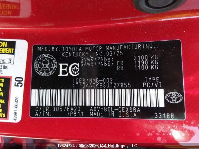 Продаж на аукціоні авто 2025 Toyota Camry Xse/xle/le/se, vin: 4T1DAACK9SU127855, номер лоту: 12624724