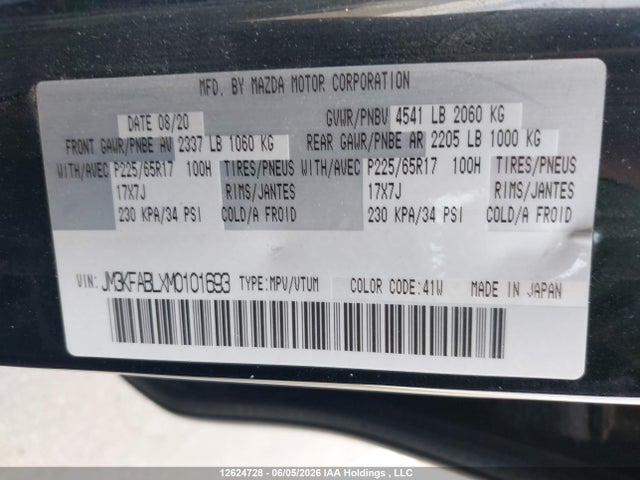JM3KFABLXM0101693 Mazda Cx-5 Gx