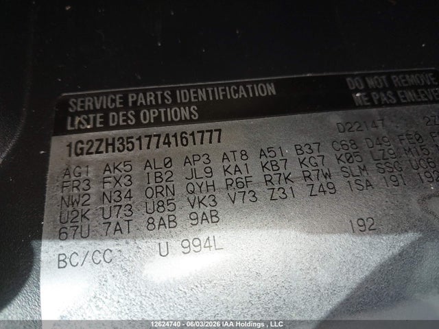 Продаж на аукціоні авто 2007 Pontiac G6 Gt, vin: 1G2ZH351774161777, номер лоту: 12624740