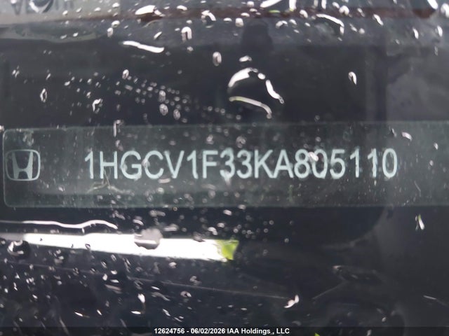 12624756 :رقم المزاد ، 1HGCV1F33KA805110 vin ، 2019 Honda Accord Sport 1.5t مزاد بيع