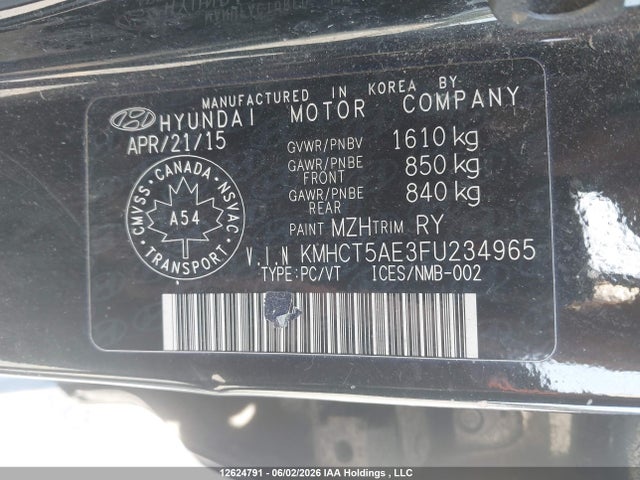 Aukcja sprzedaży 2015 Hyundai Accent Gs, vin: KMHCT5AE3FU234965, numer aukcji: 12624791
