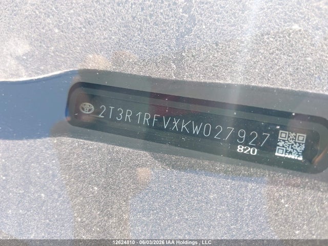 Продаж на аукціоні авто 2019 Toyota Rav4, vin: 2T3R1RFVXKW027927, номер лоту: 12624810