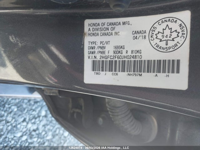 Продаж на аукціоні авто 2018 Honda Civic Lx, vin: 2HGFC2F60JH024810, номер лоту: 12624874