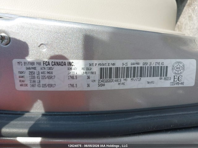 Продажа на аукционе авто 2016 Dodge Grand Caravan Se, vin: 2C4RDGBG8GR140618, номер лота: 12624875