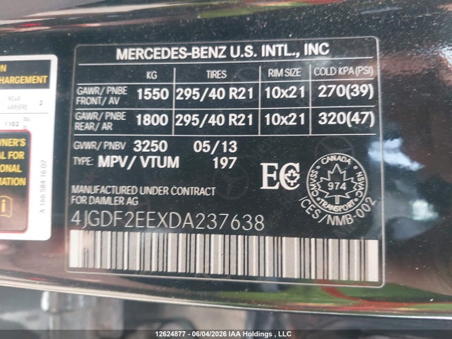 2013 Mercedes-benz Gl 350 Bluetec 4matic მანქანა იყიდება აუქციონზე, vin: 4JGDF2EEXDA237638, აუქციონის ნომერი: 12624877