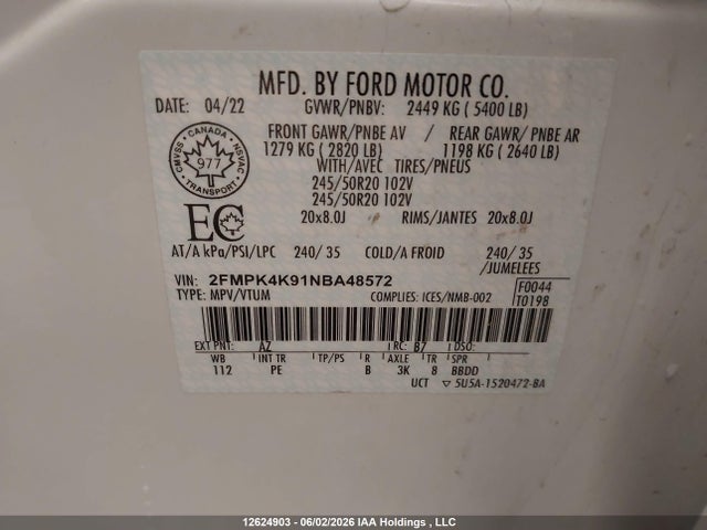 Ford Edge Titanium 2022 2FMPK4K91NBA48572 Image 20