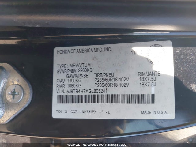 5J8TB4H7XGL805241 Acura Rdx Advance