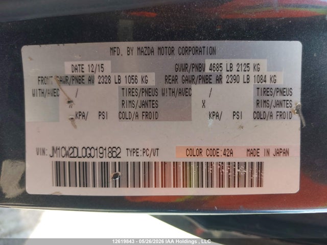 JM1CW2DL0G0191862 Mazda Mazda5 Gt