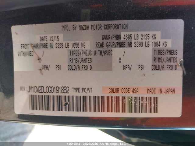 JM1CW2DL0G0191862 Mazda Mazda5 Gt