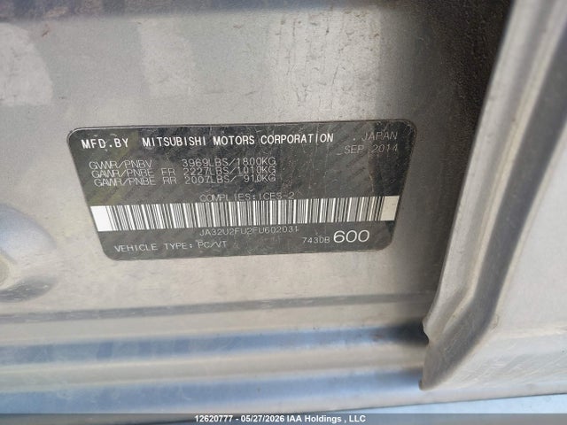JA32U2FU2FU602031 Mitsubishi Lancer Gt/se