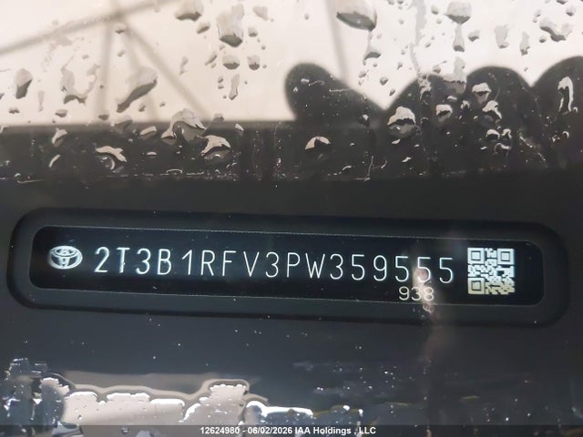 12624980 :رقم المزاد ، 2T3B1RFV3PW359555 vin ، 2023 Toyota Rav4 Le مزاد بيع