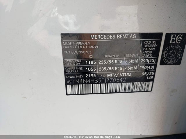 Продажа на аукционе авто 2026 Mercedes-benz Gla 250 4matic, vin: W1N4N4HB5TJ770542, номер лота: 12625018
