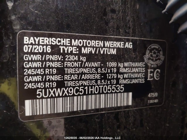 5UXWX9C51H0T05535 BMW X3 Xdrive28i