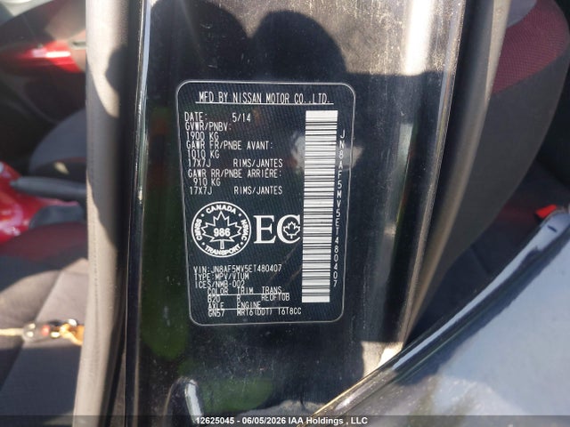 12625045 :رقم المزاد ، JN8AF5MV5ET480407 vin ، 2014 Nissan Juke Nismo/sl/sv مزاد بيع