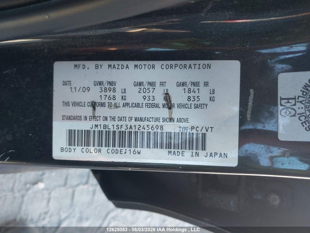 12625053 :رقم المزاد ، JM1BL1SF3A1245698 vin ، 2010 Mazda 3 I مزاد بيع