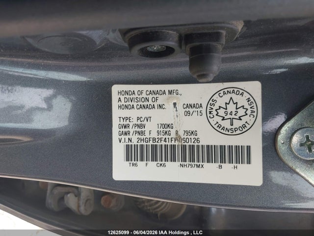 Honda Civic Lx 2015 2HGFB2F41FH060126 Image 9