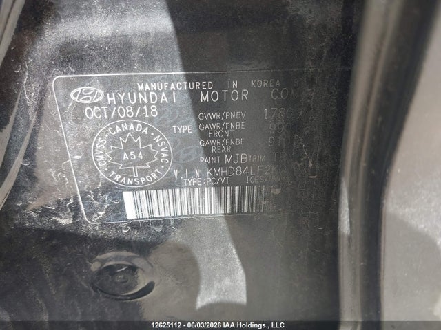 Продаж на аукціоні авто 2019 Hyundai Elantra Sel/value/limited, vin: KMHD84LF2KU789521, номер лоту: 12625112