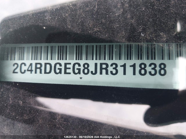 12625130 :رقم المزاد ، 2C4RDGEG8JR311838 vin ، 2018 Dodge Grand Caravan Gt مزاد بيع