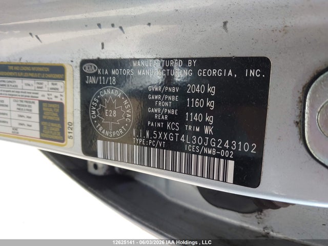 Aukcja sprzedaży 2018 Kia Optima Lx/s, vin: 5XXGT4L30JG243102, numer aukcji: 12625141