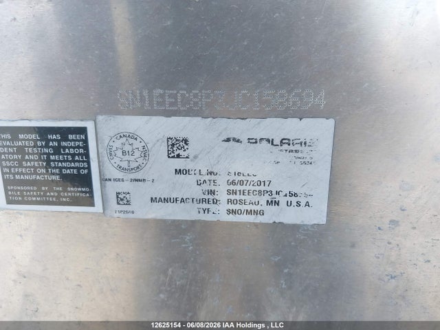 12625154 :رقم المزاد ، SN1EEC8P3JC158694 vin ، 2018 Polaris  مزاد بيع