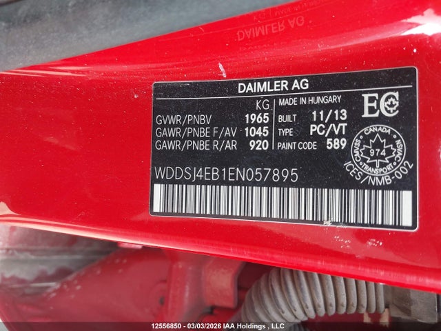 Auction sale of the 2014 Mercedes-benz Cla 250, vin: WDDSJ4EB1EN057895, lot number: 12556850