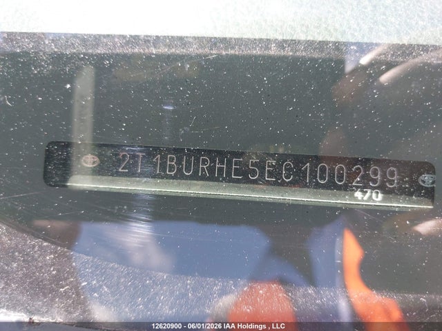 12620900 :رقم المزاد ، 2T1BURHE5EC100299 vin ، 2014 Toyota Corolla Le مزاد بيع