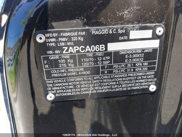 Продажа на аукционе авто 2023 Vespa Primavera/sprint 50, vin: ZAPCA06B3P5107249, номер лота: 12625174