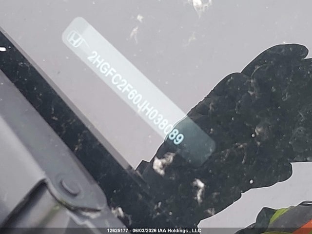 12625177 :رقم المزاد ، 2HGFC2F60JH038089 vin ، 2018 Honda Civic Lx مزاد بيع