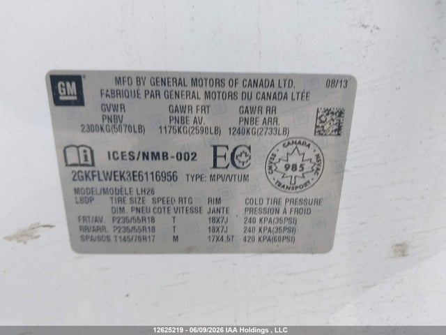 2GKFLWEK3E6116956 GMC Terrain Sle-2