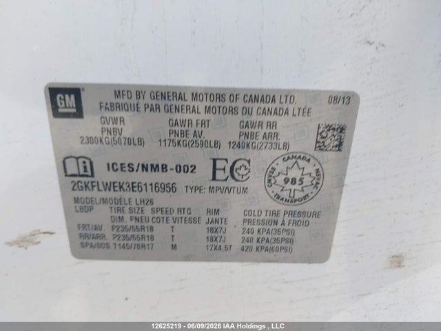 2GKFLWEK3E6116956 GMC Terrain Sle-2