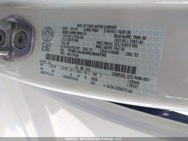 Ford Escape 2024 1FMCU9JA4RUB09799 Image 9