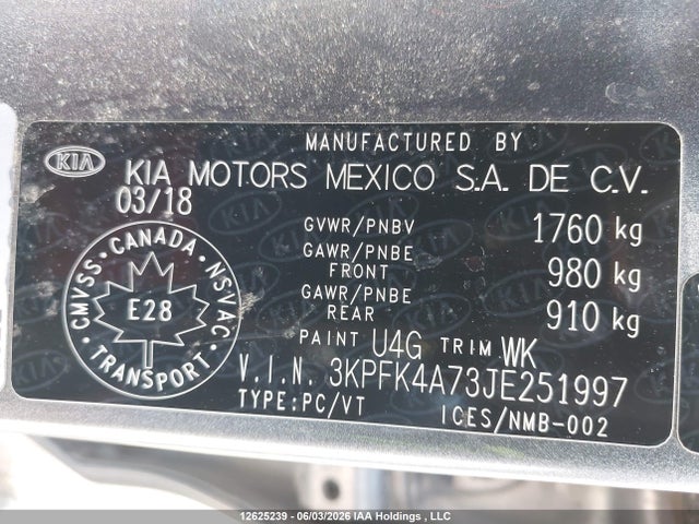 Продажа на аукционе авто 2018 Kia Forte Lx, vin: 3KPFK4A73JE251997, номер лота: 12625239