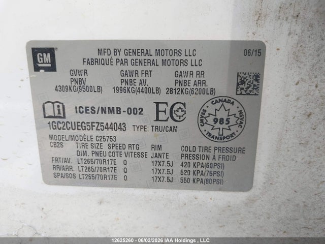 1GC2CUEG5FZ544043 Chevrolet Silverado C2500 Heavy Duty