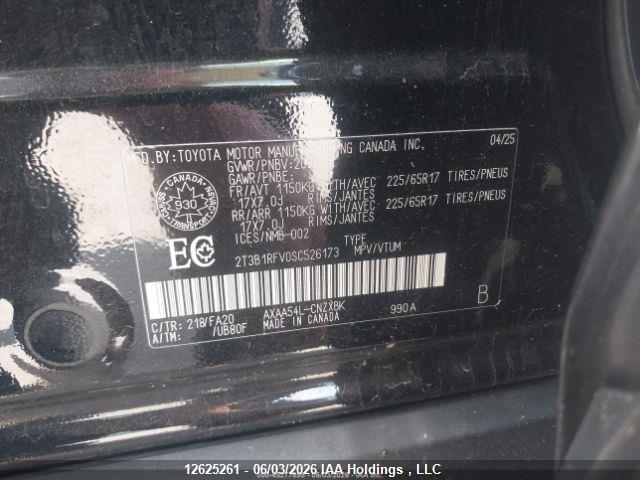 Aukcja sprzedaży 2025 Toyota Rav4 Le, vin: 2T3B1RFV0SC526173, numer aukcji: 12625261