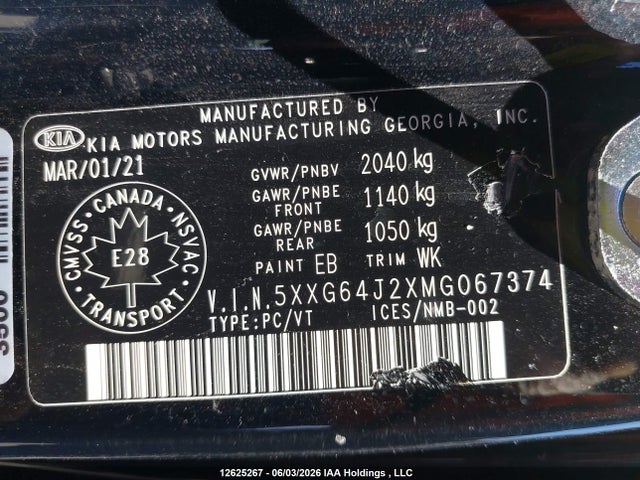 KIA K5 2021 5XXG64J2XMG067374 Image 9