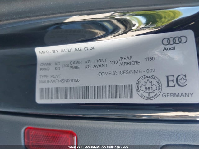 Продажа на аукционе авто 2025 Audi A4 45 Progressiv, vin: WAUEAAF44SN001156, номер лота: 12625304