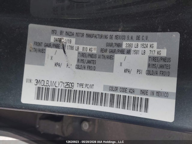 Aukcja sprzedaży 2020 Toyota Yaris Xle, vin: 3MYDLBJVXLY712509, numer aukcji: 12620923