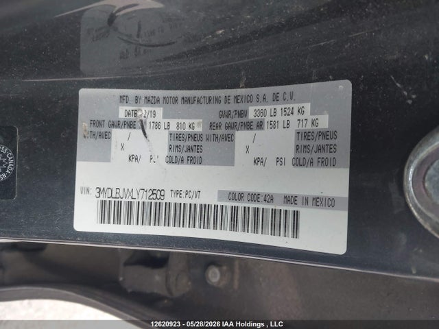 Aukcja sprzedaży 2020 Toyota Yaris Xle, vin: 3MYDLBJVXLY712509, numer aukcji: 12620923