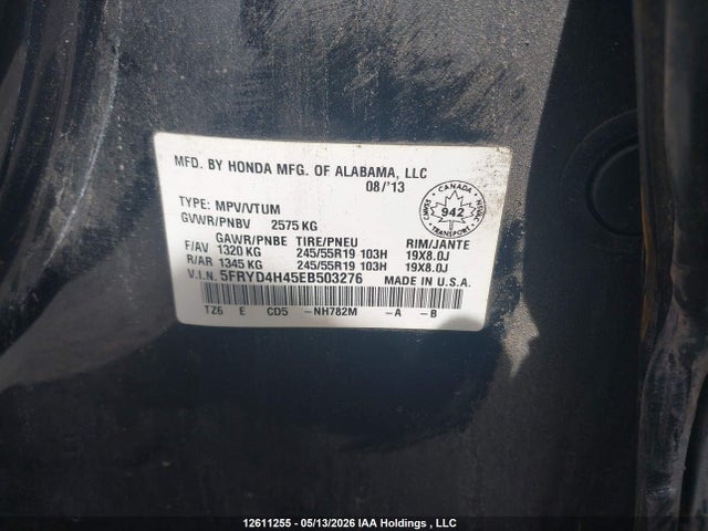 Продажа на аукционе авто 2014 Acura Mdx Navigation Package, vin: 5FRYD4H45EB503276, номер лота: 12611255