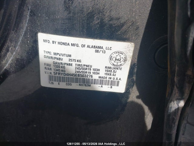 Продажа на аукционе авто 2014 Acura Mdx Navigation Package, vin: 5FRYD4H45EB503276, номер лота: 12611255