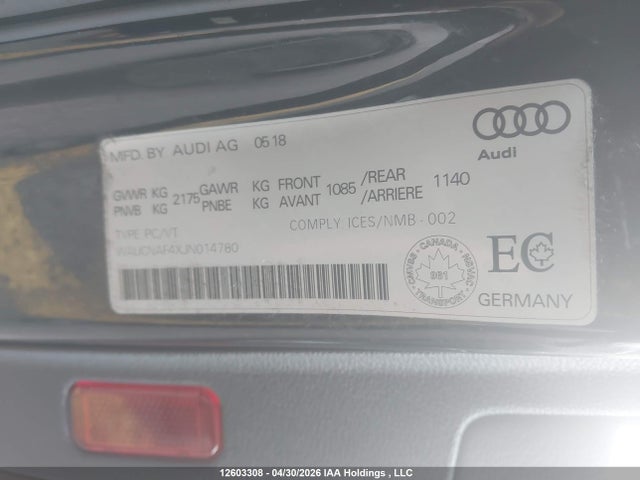 WAUCNAF4XJN014780 Audi A4 2.0t Technik
