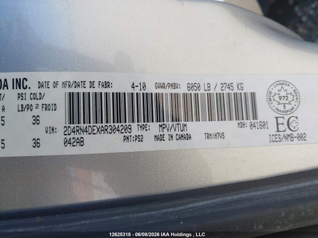 Aukcja sprzedaży 2010 Dodge Grand Caravan Se, vin: 2D4RN4DEXAR304209, numer aukcji: 12625318
