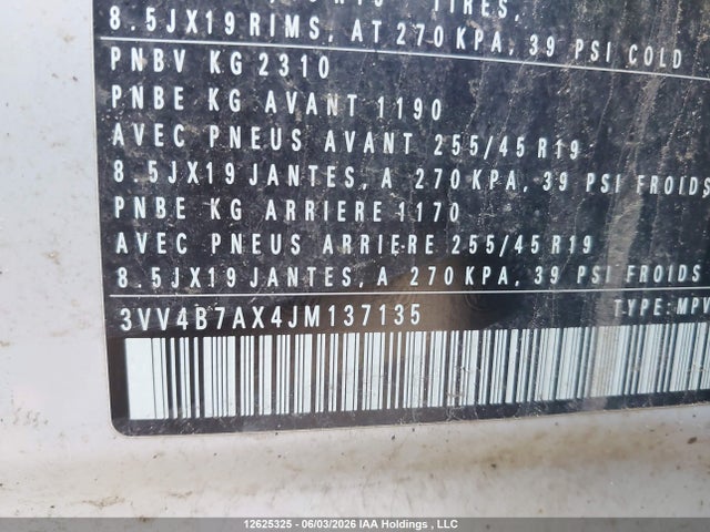 3VV4B7AX4JM137135 Volkswagen Tiguan Sel Premium