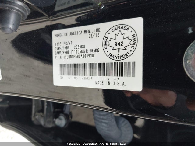 Auction sale of the 2016 Acura Tlx Tech, vin: 19UUB1F58GA800930, lot number: 12625332