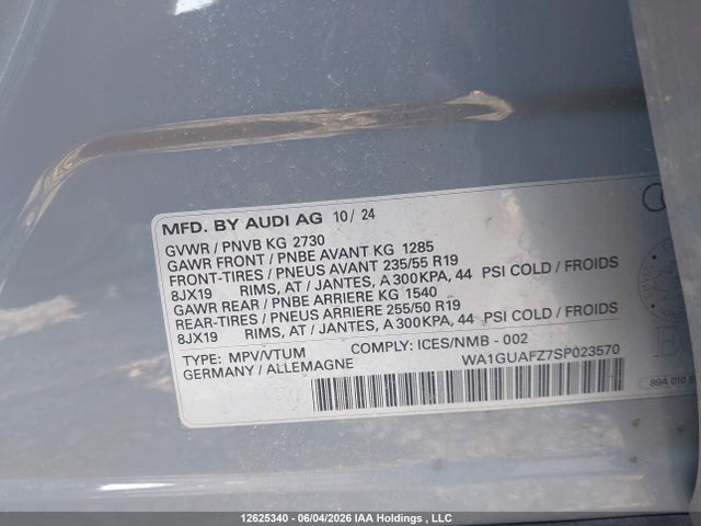 Audi Q4 E-tron 55 2025 WA1GUAFZ7SP023570 Image 20