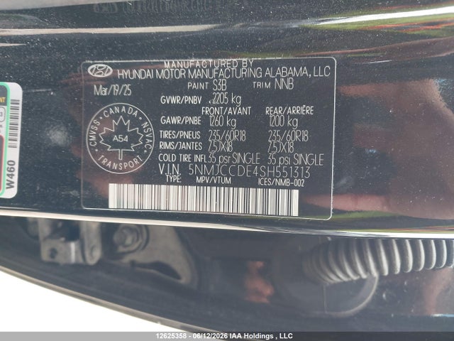 Auction sale of the 2025 Hyundai Tucson N Line, vin: 5NMJCCDE4SH551313, lot number: 12625358