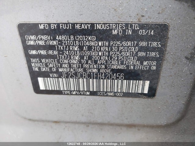 JF2SJCBC1FH420456 Subaru Forester 2.5i