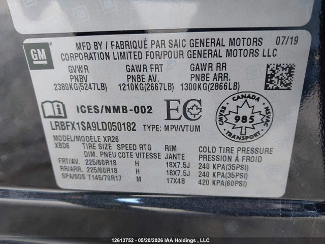 LRBFX1SA9LD050182 Buick Envision Preferred