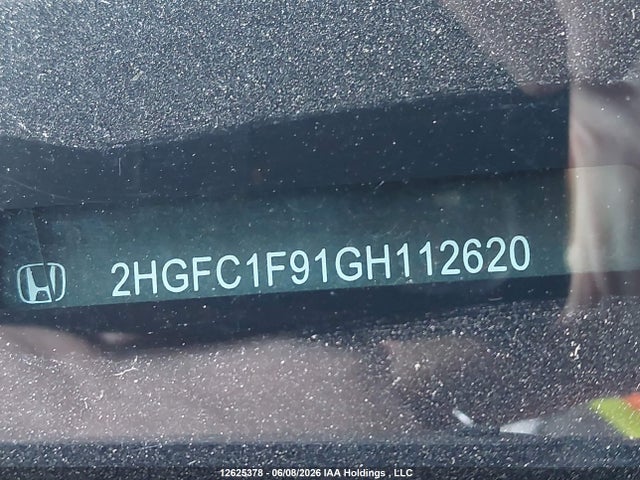 12625378 :رقم المزاد ، 2HGFC1F91GH112620 vin ، 2016 Honda Civic Touring مزاد بيع